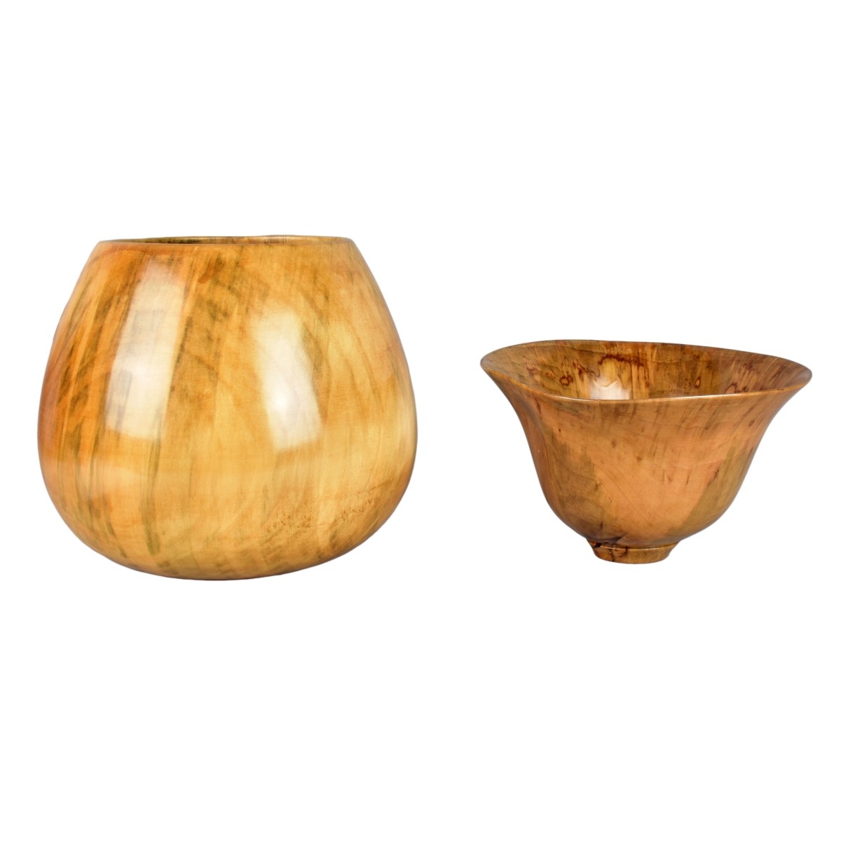 Two Norfolk island Pine Wooden Vessels