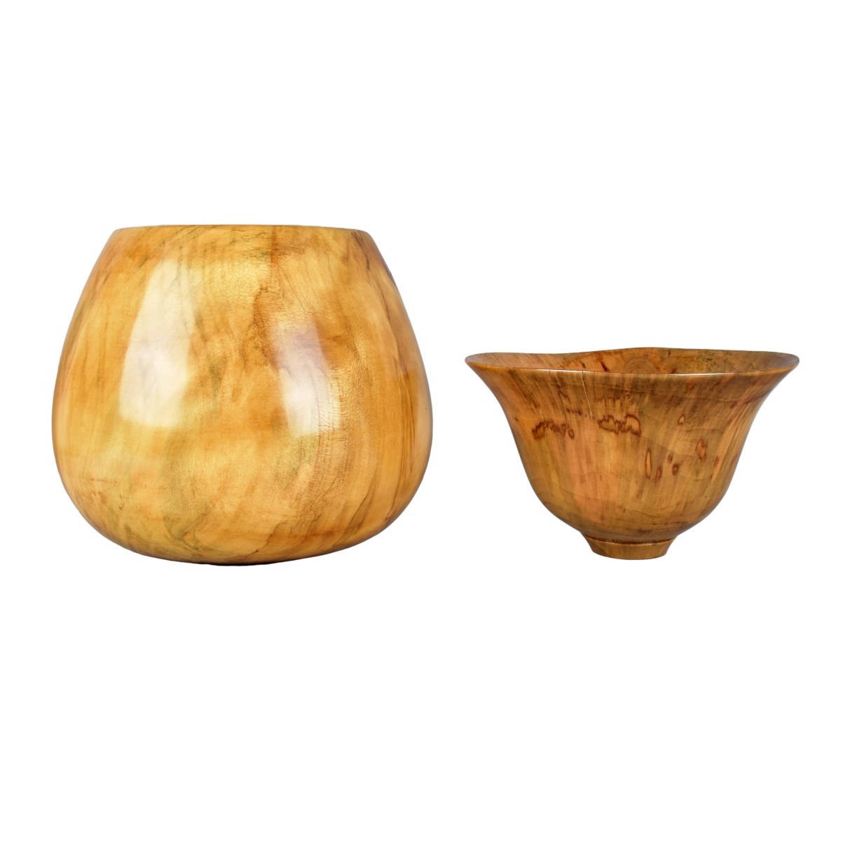 Two Norfolk island Pine Wooden Vessels