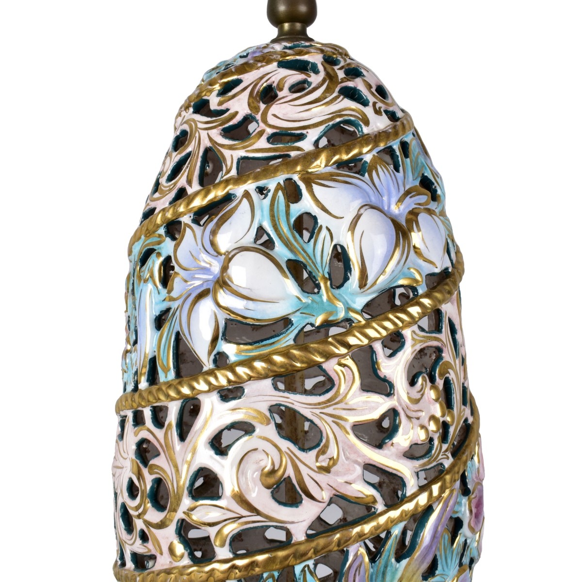 Italian Painted Pottery Lamp