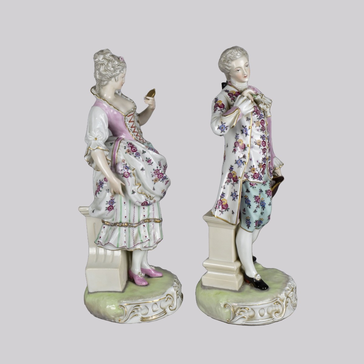 Vintage Dresden style Porcelain Lamps