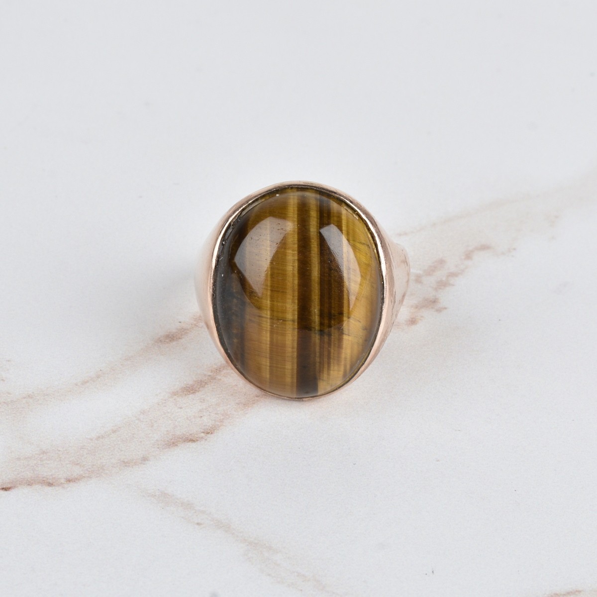 Antique Cat's Eye and 10K Ring