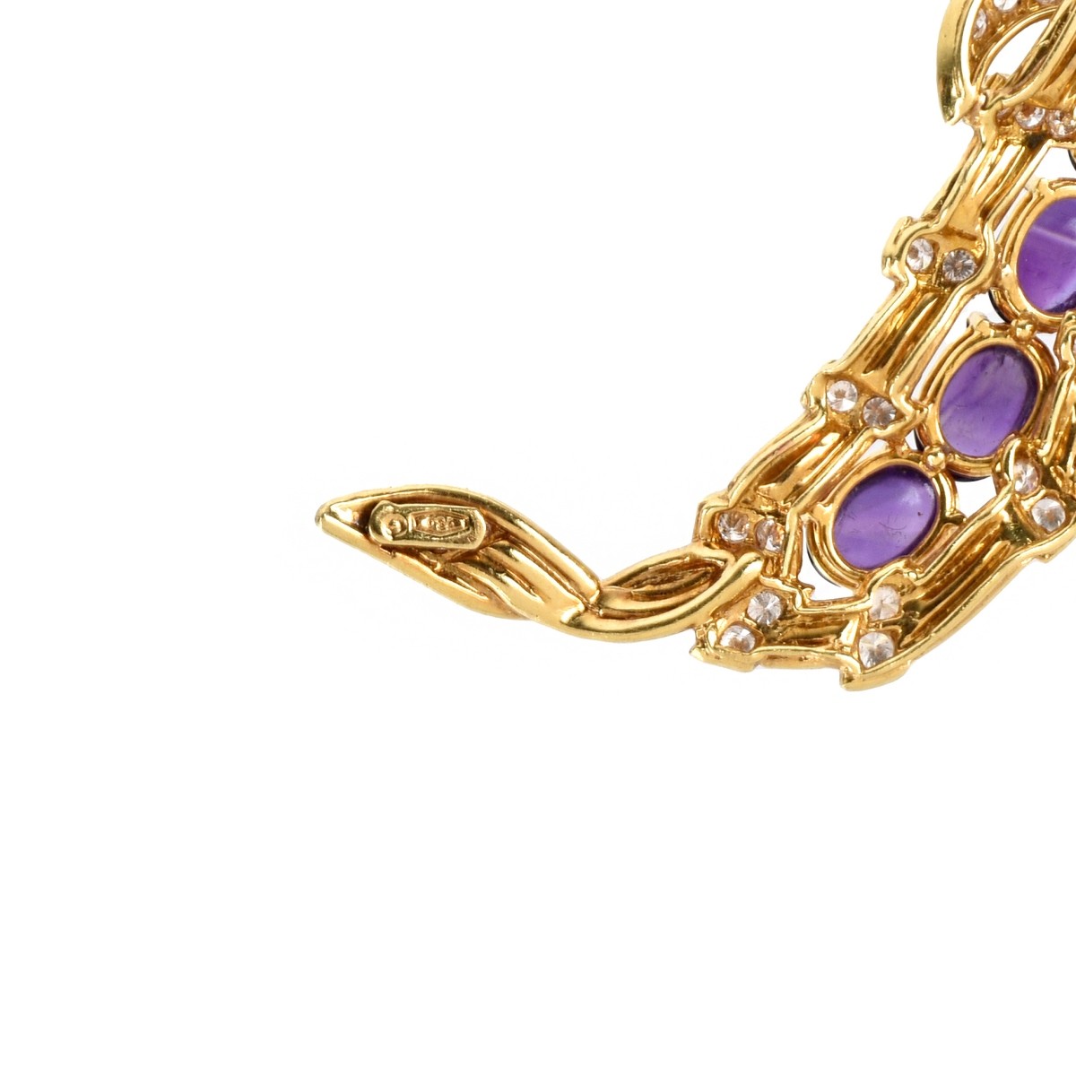 French Gemstone and 18K Brooch