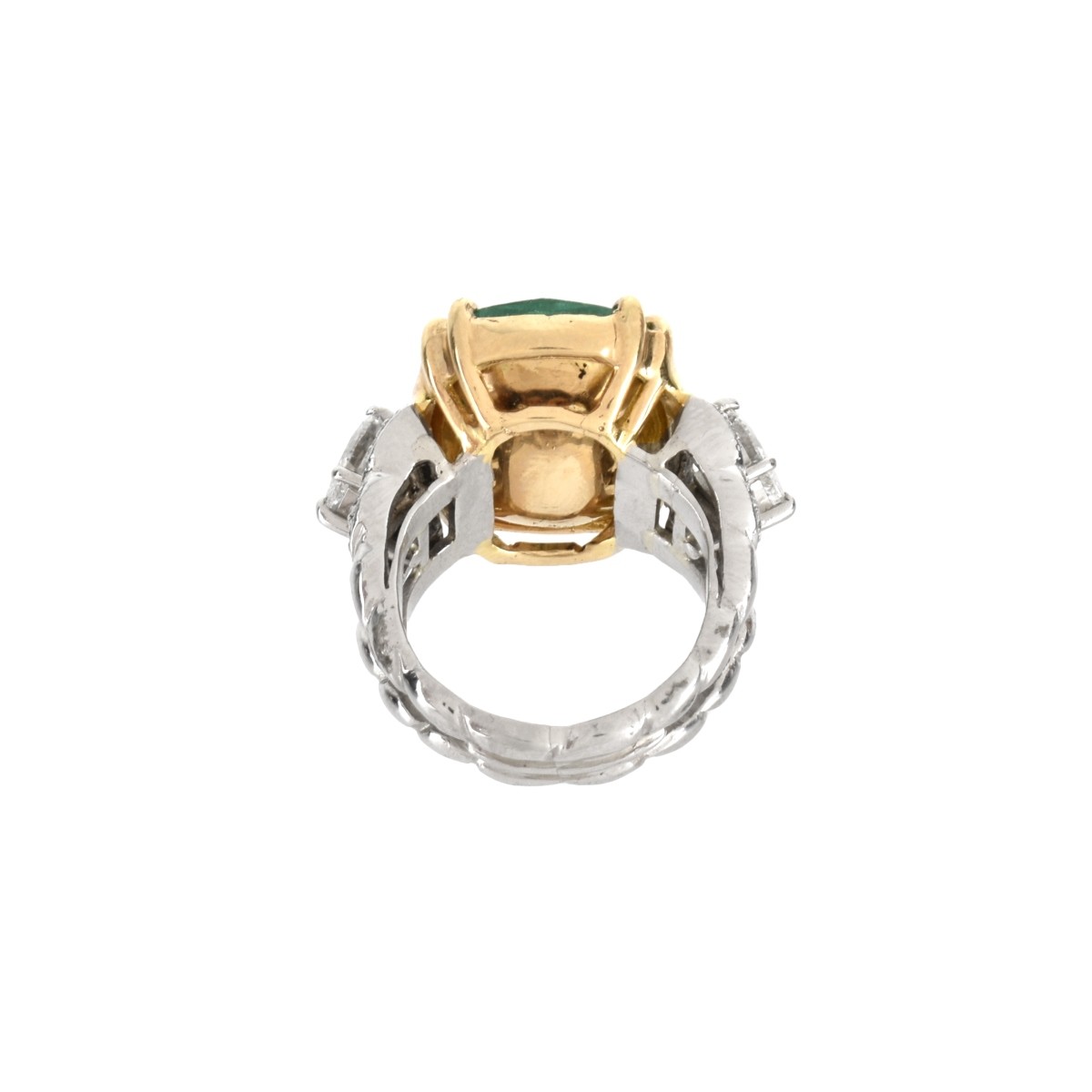 GIA Emerald, Diamond, Platinum and 18K Ring