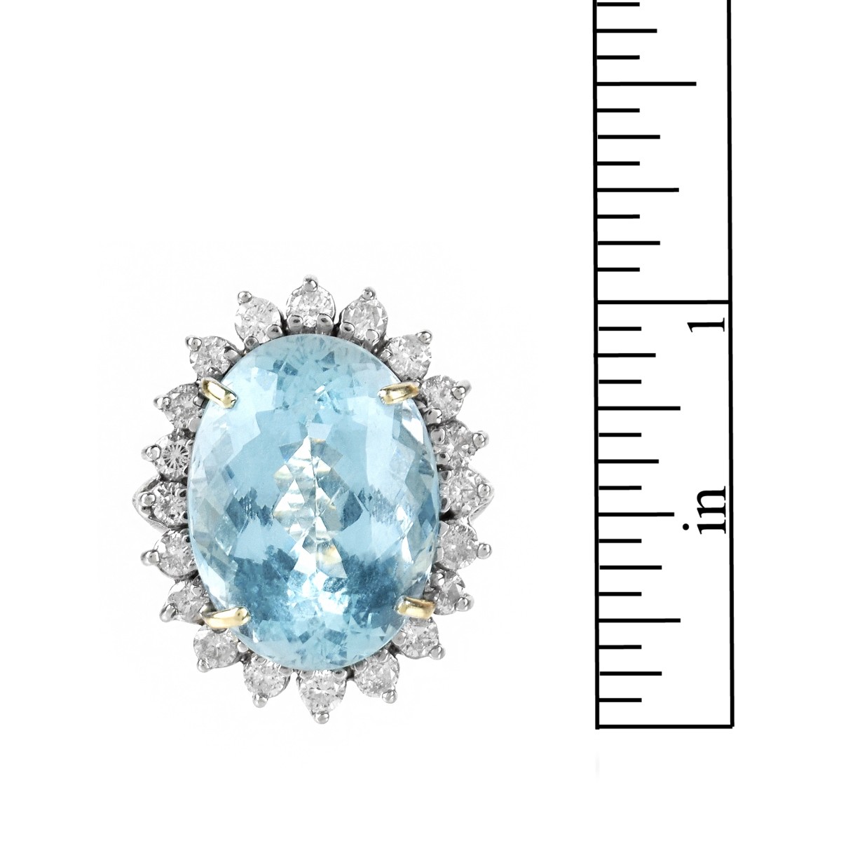 Aquamarine, Diamond and 14K Ring