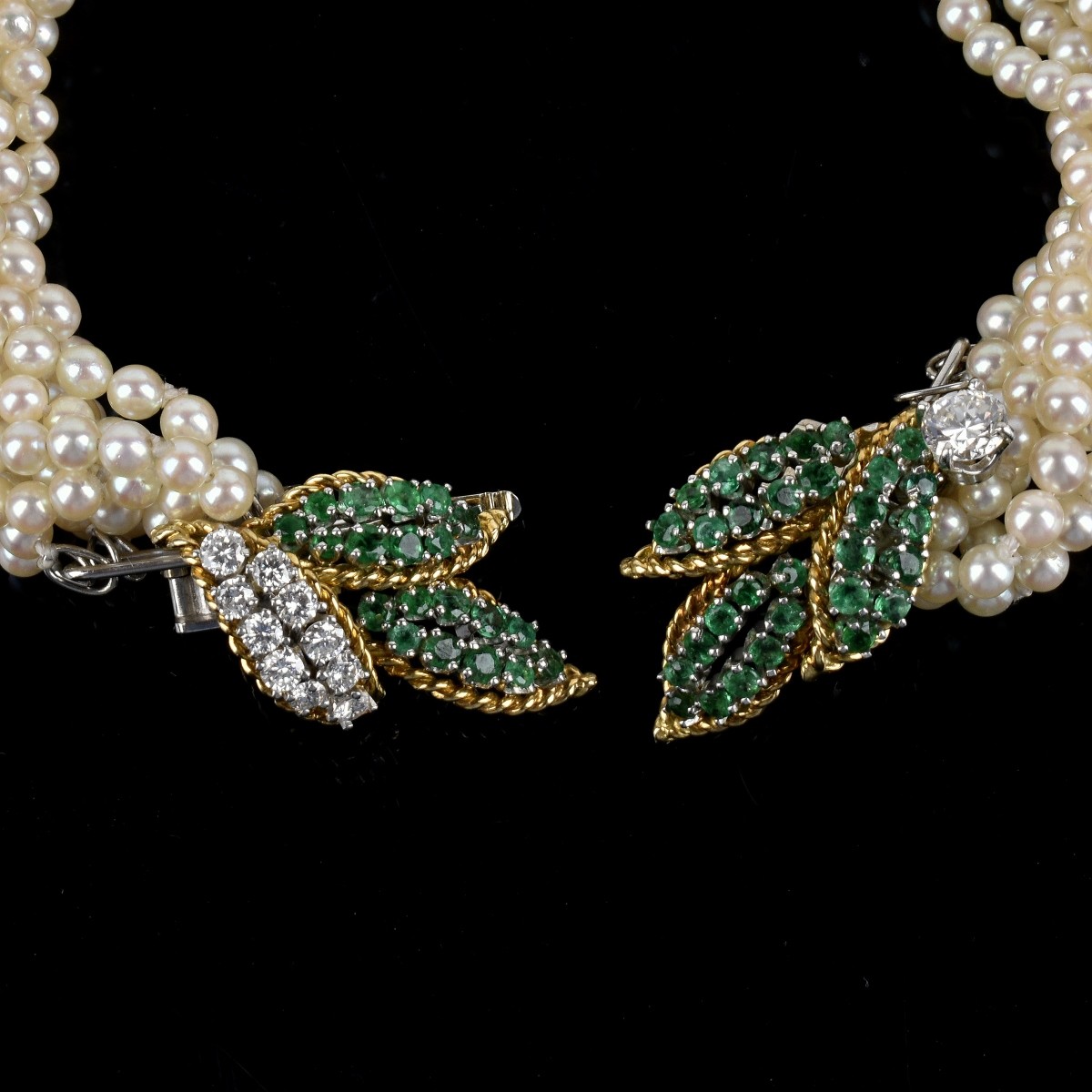 Pearl, Diamond, Emerald and 18K Bracelet