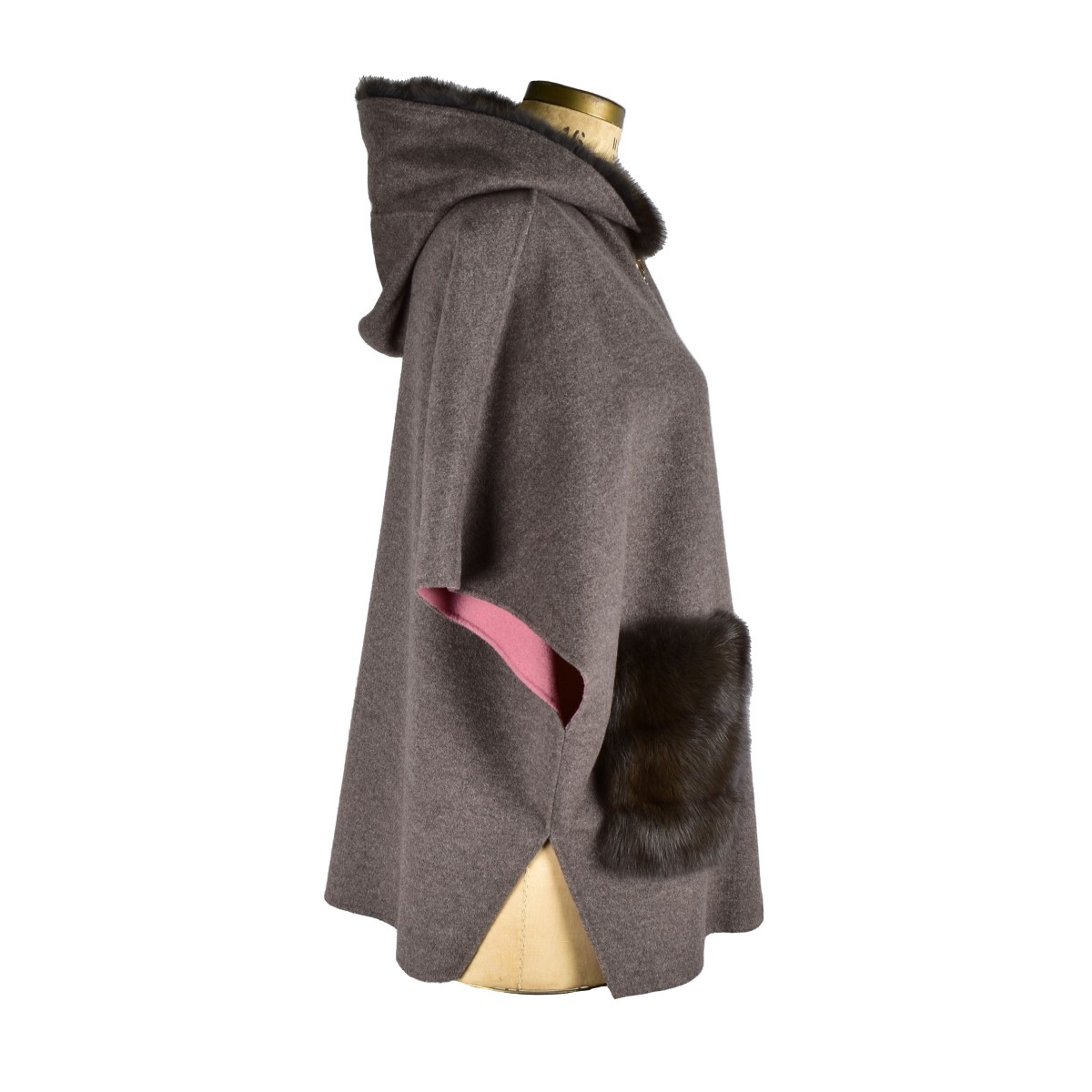 Loro Piana Cashmere Cape w/ Sable Trim