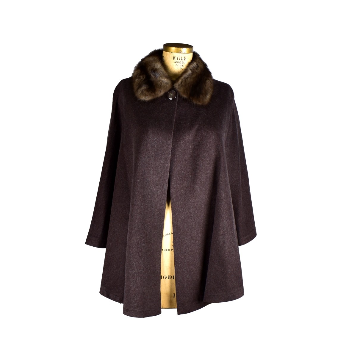 Italian Silk Cape w/ Sable Collar