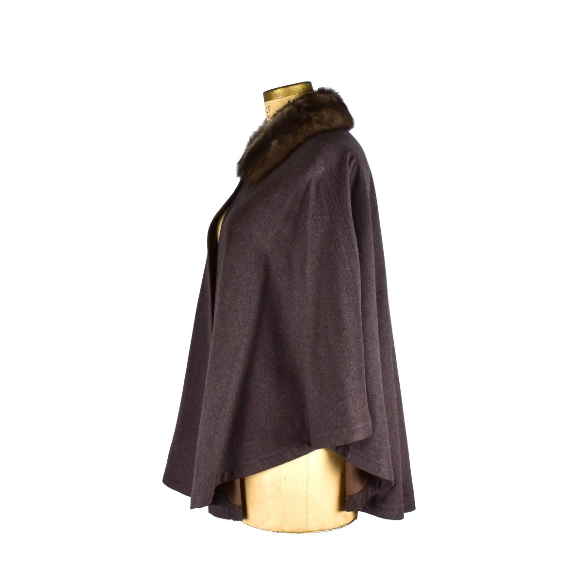 Italian Silk Cape w/ Sable Collar