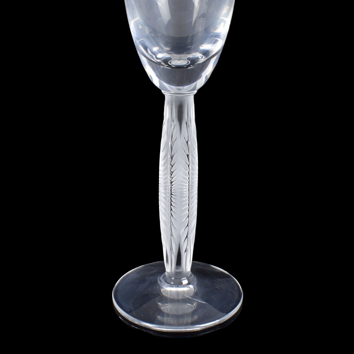 Two Lalique "Diamond" Champagne Flutes