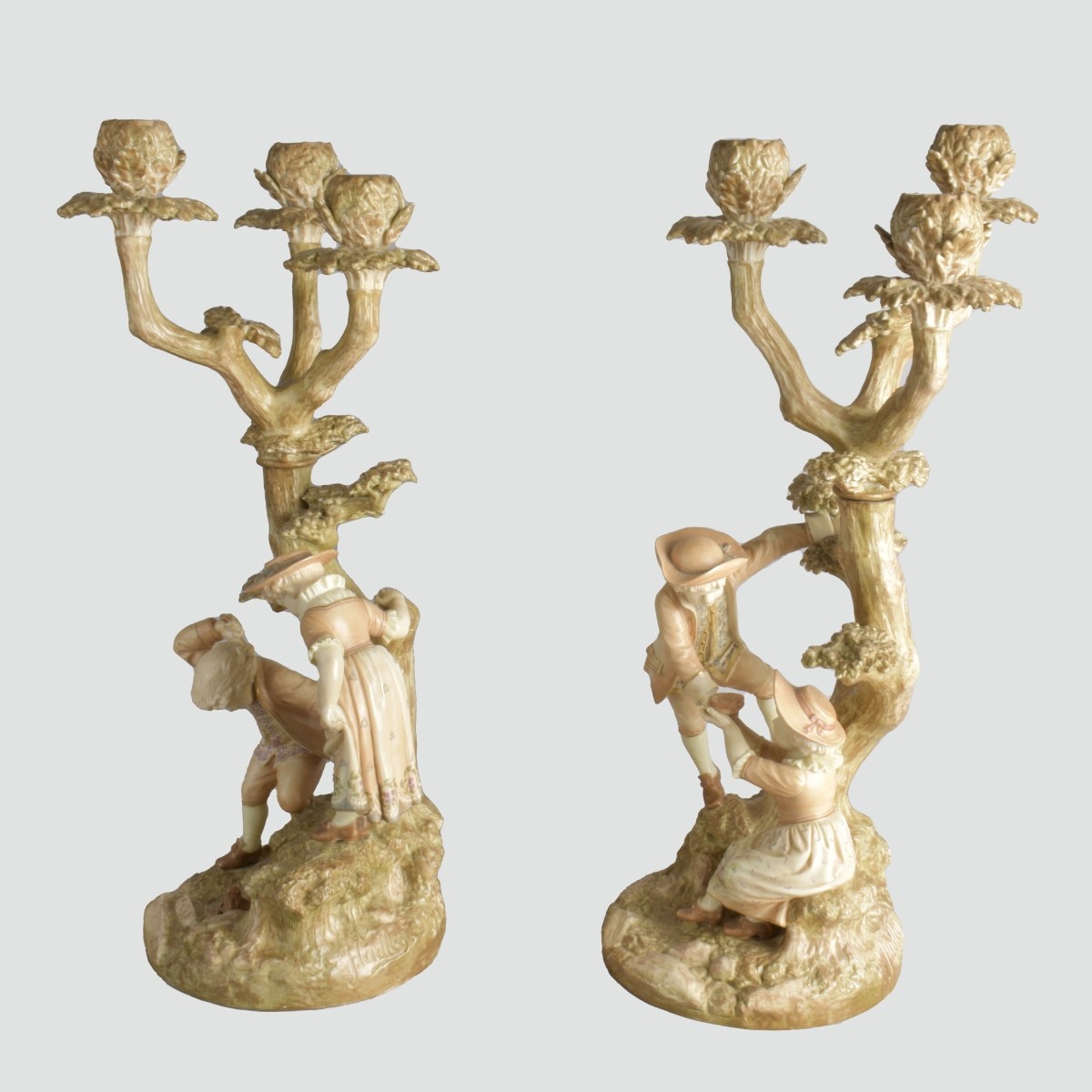 Pair of Royal Worcester Candelabra