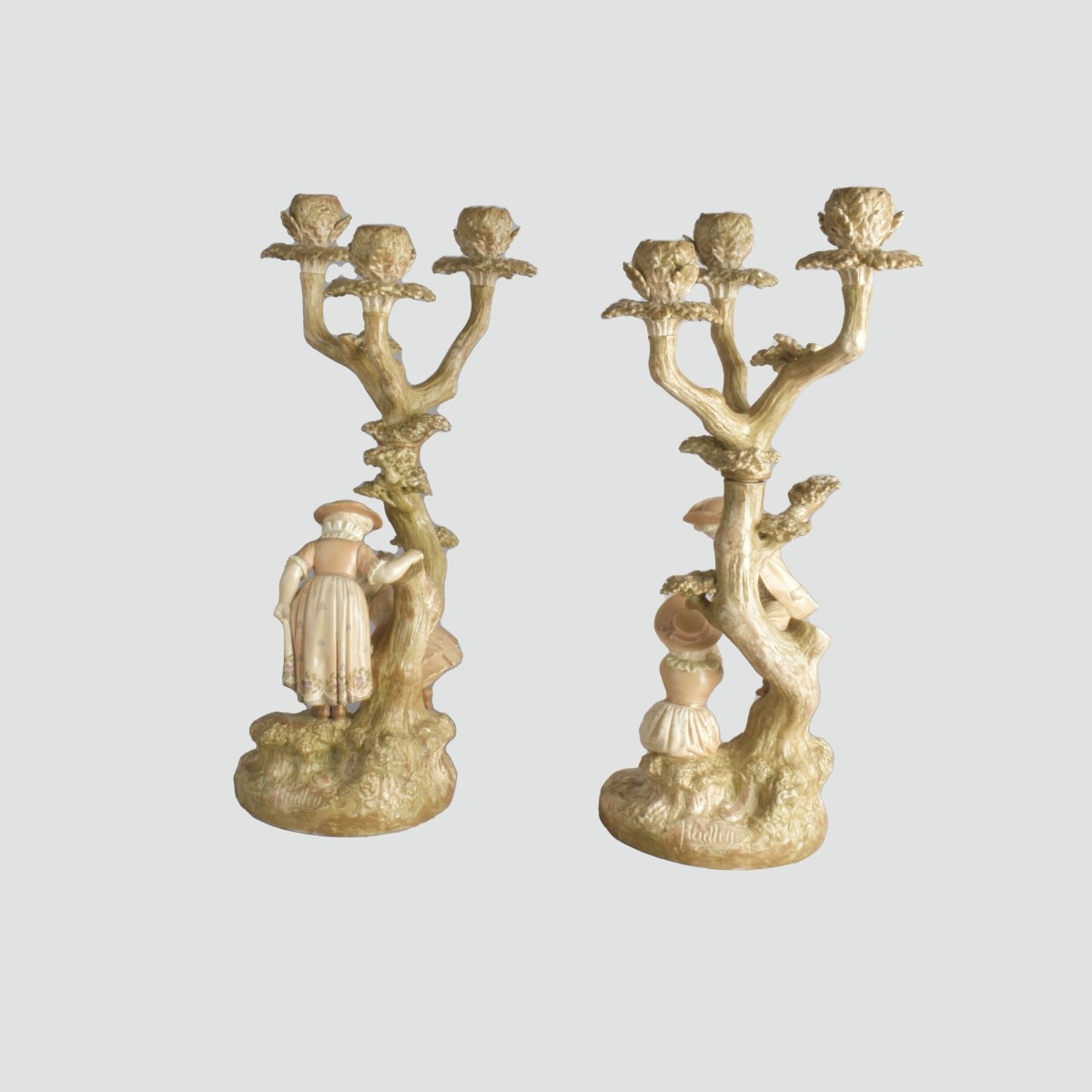 Pair of Royal Worcester Candelabra