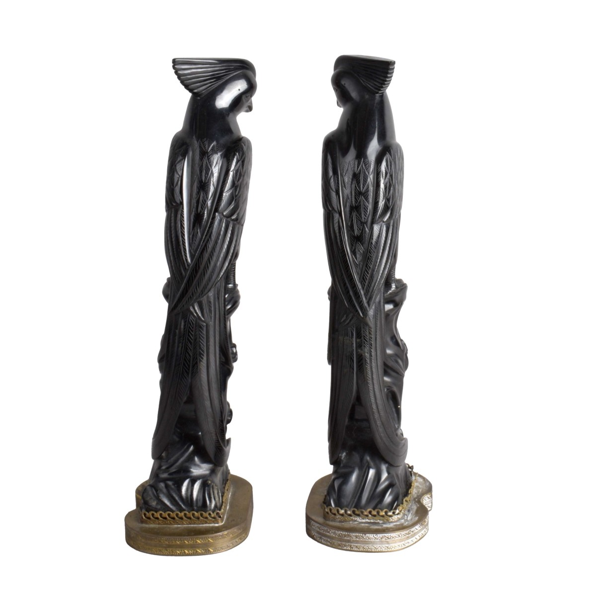 Pair of Oriental Carved Birds