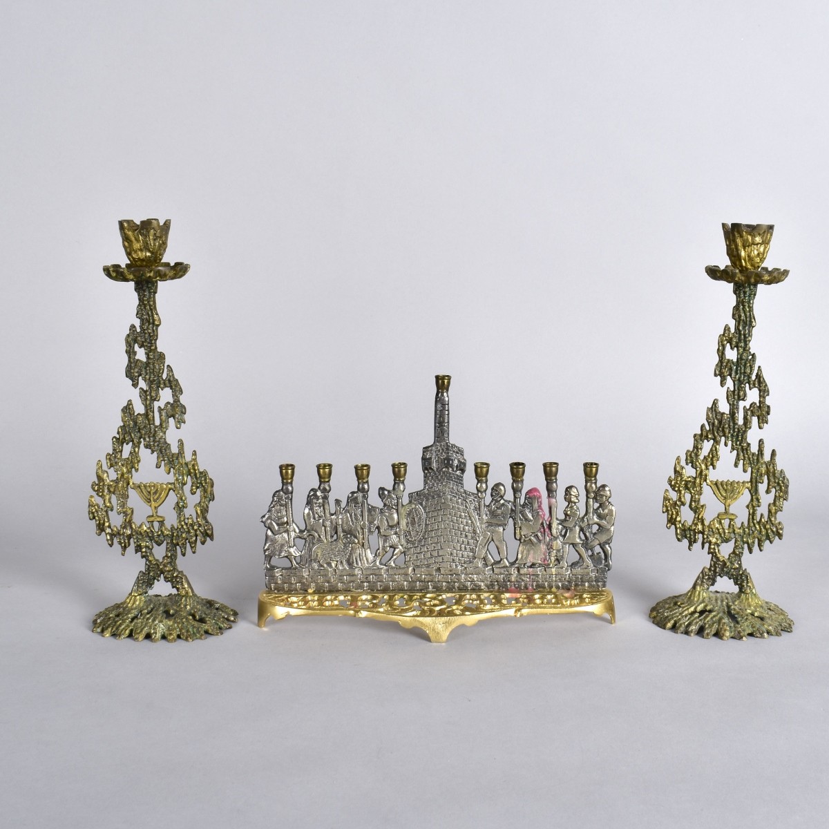 Menorah and Shabbat Candlesticks