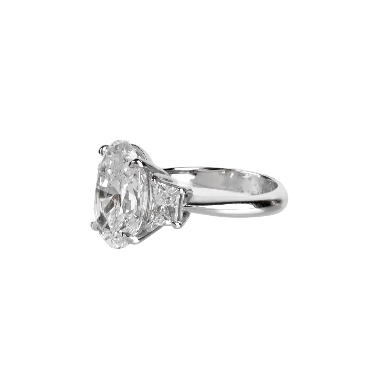 GIA 6.64ct Diamond and Platinum Ring