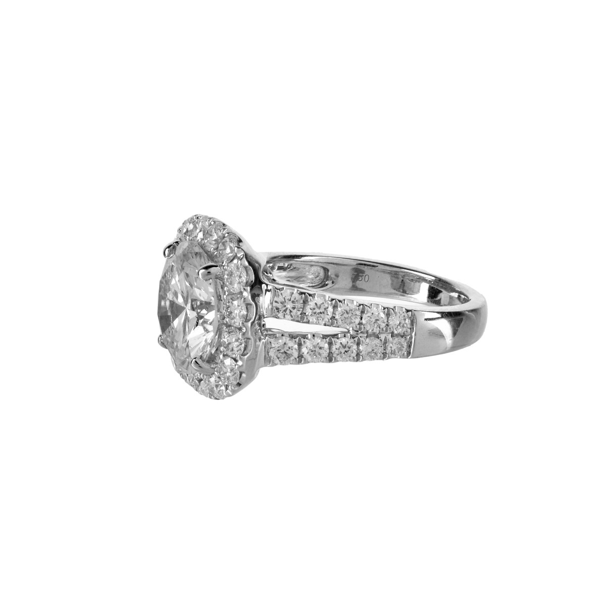 EGL 4.10ct Diamond and 18K Ring