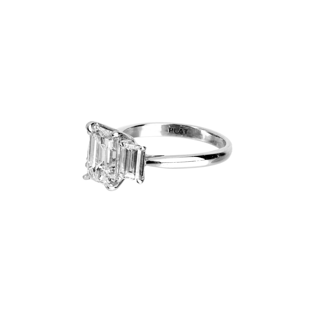 GIA Diamond and Platinum Ring