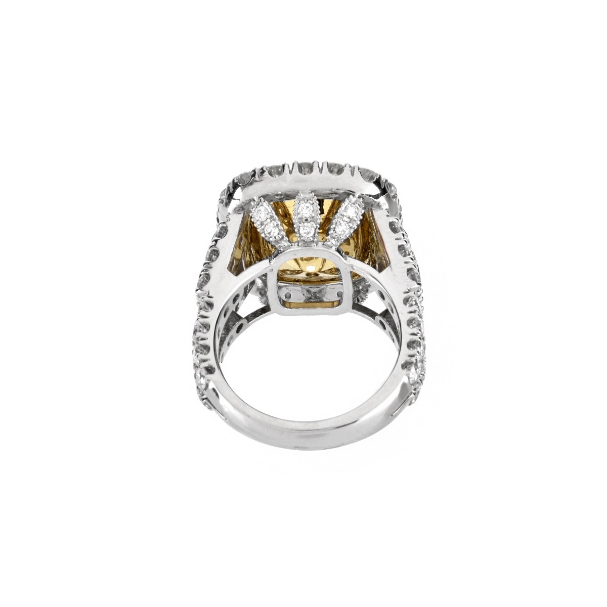 10.02ct Fancy Light Yellow Diamond Ring