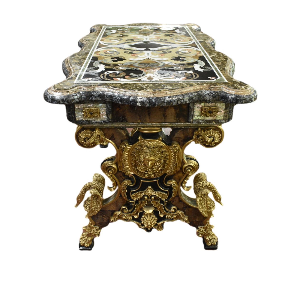 Empire Style Pietra Dura Marble Hall Table