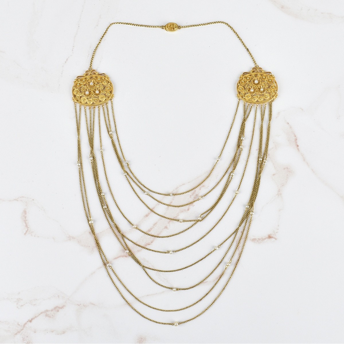Antique Etruscan style 18K Necklace