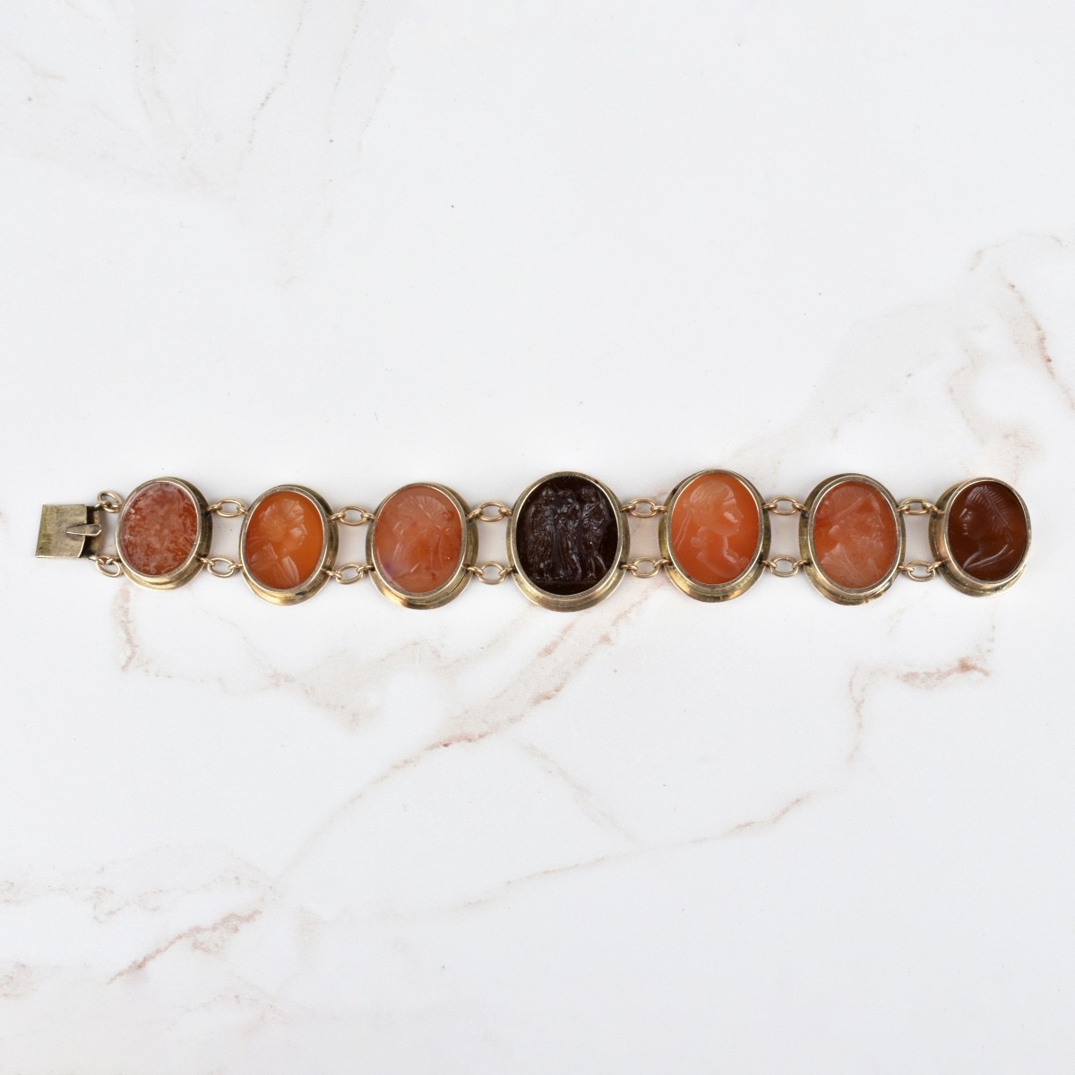 Antique Carnelian and 14K Bracelet