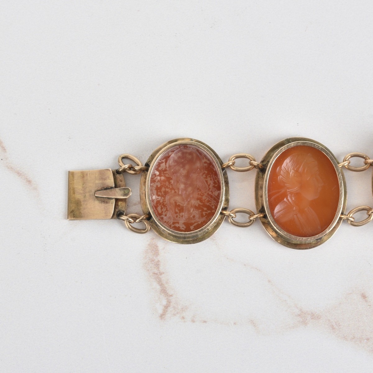 Antique Carnelian and 14K Bracelet