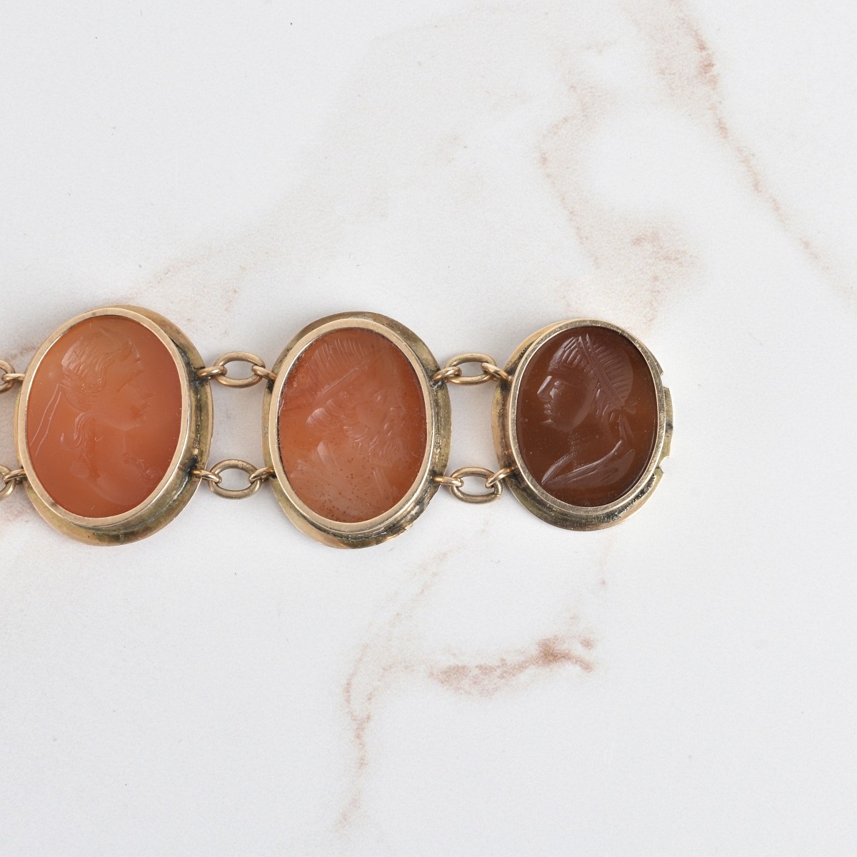 Antique Carnelian and 14K Bracelet