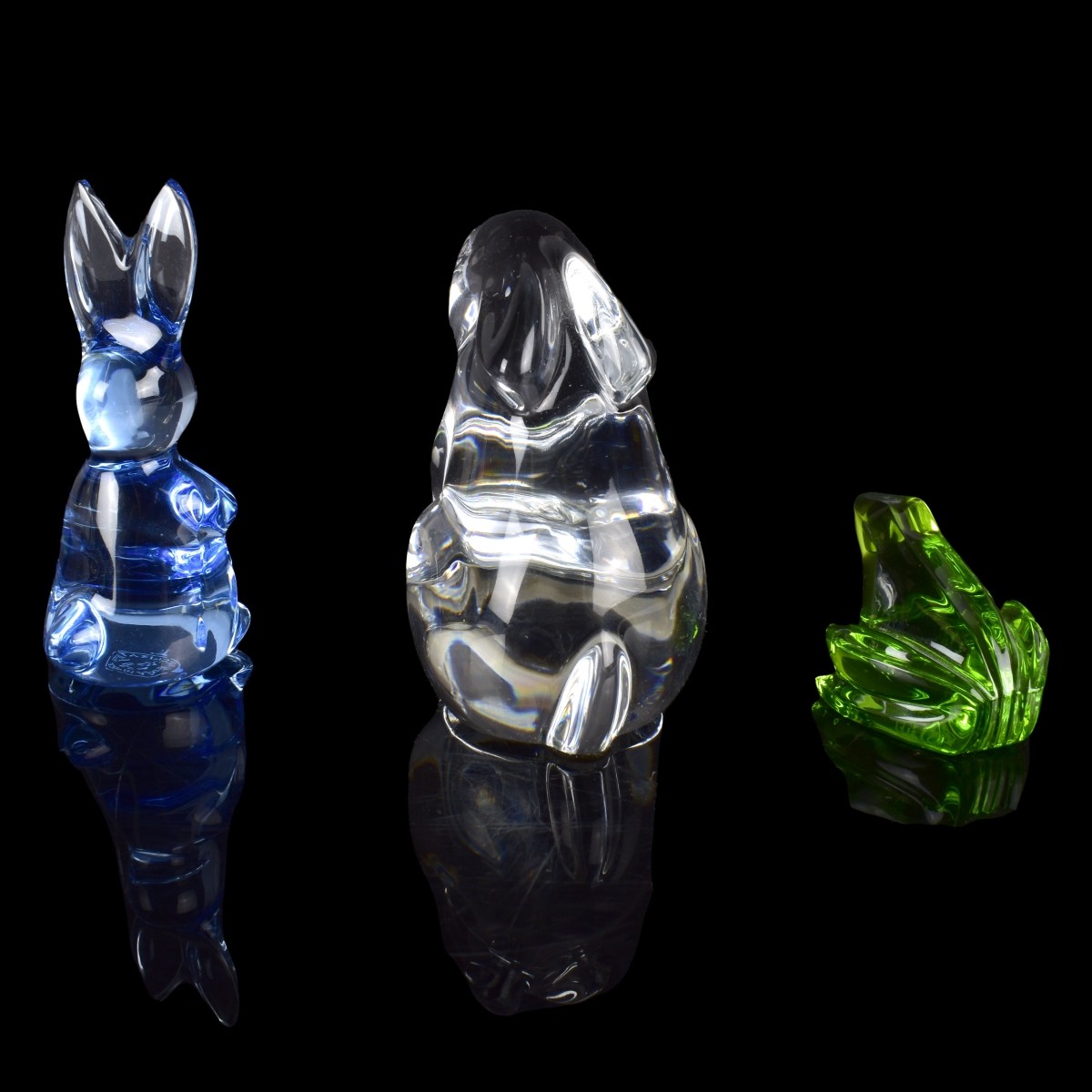 Three Baccarat Crystal Figurines