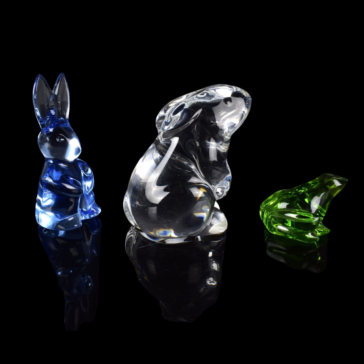 Three Baccarat Crystal Figurines