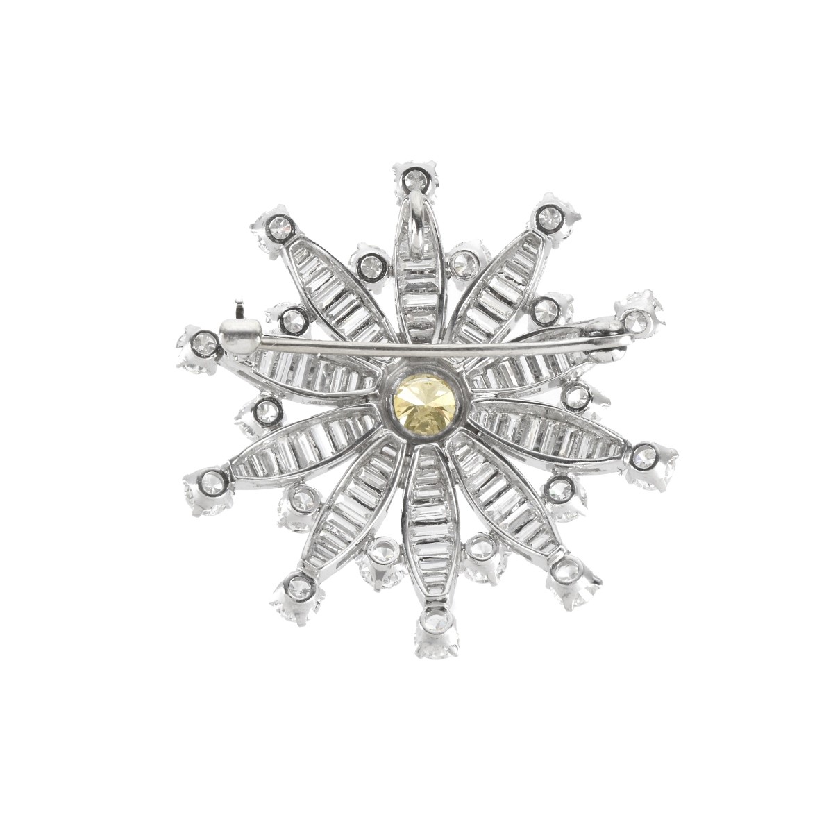 GIA Fancy Intense Yellow Diamond Brooch