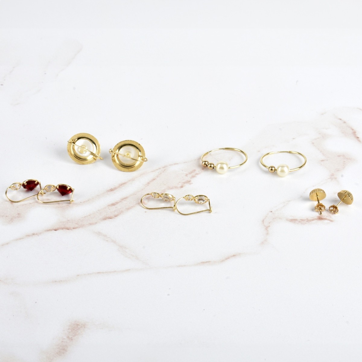 Five Pair 14K Earrings