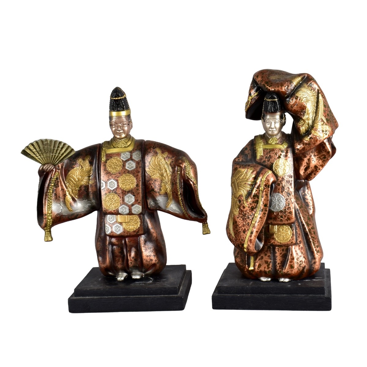 Japanese Polychrome Court Figures