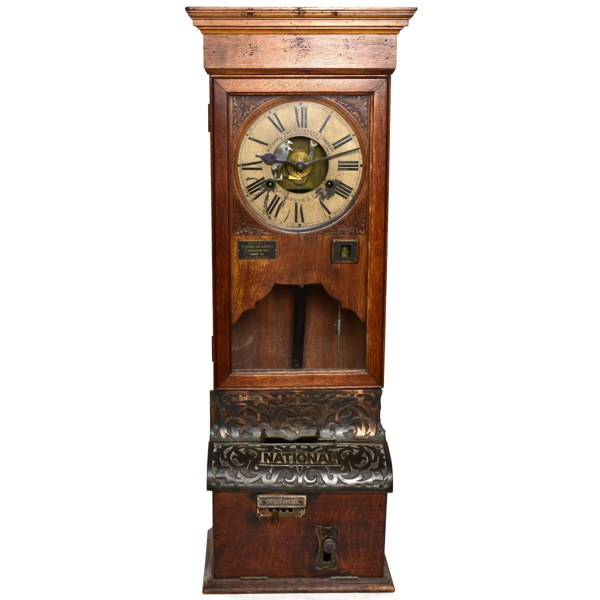 Antique National Time Recorder Co Ltd. Clock