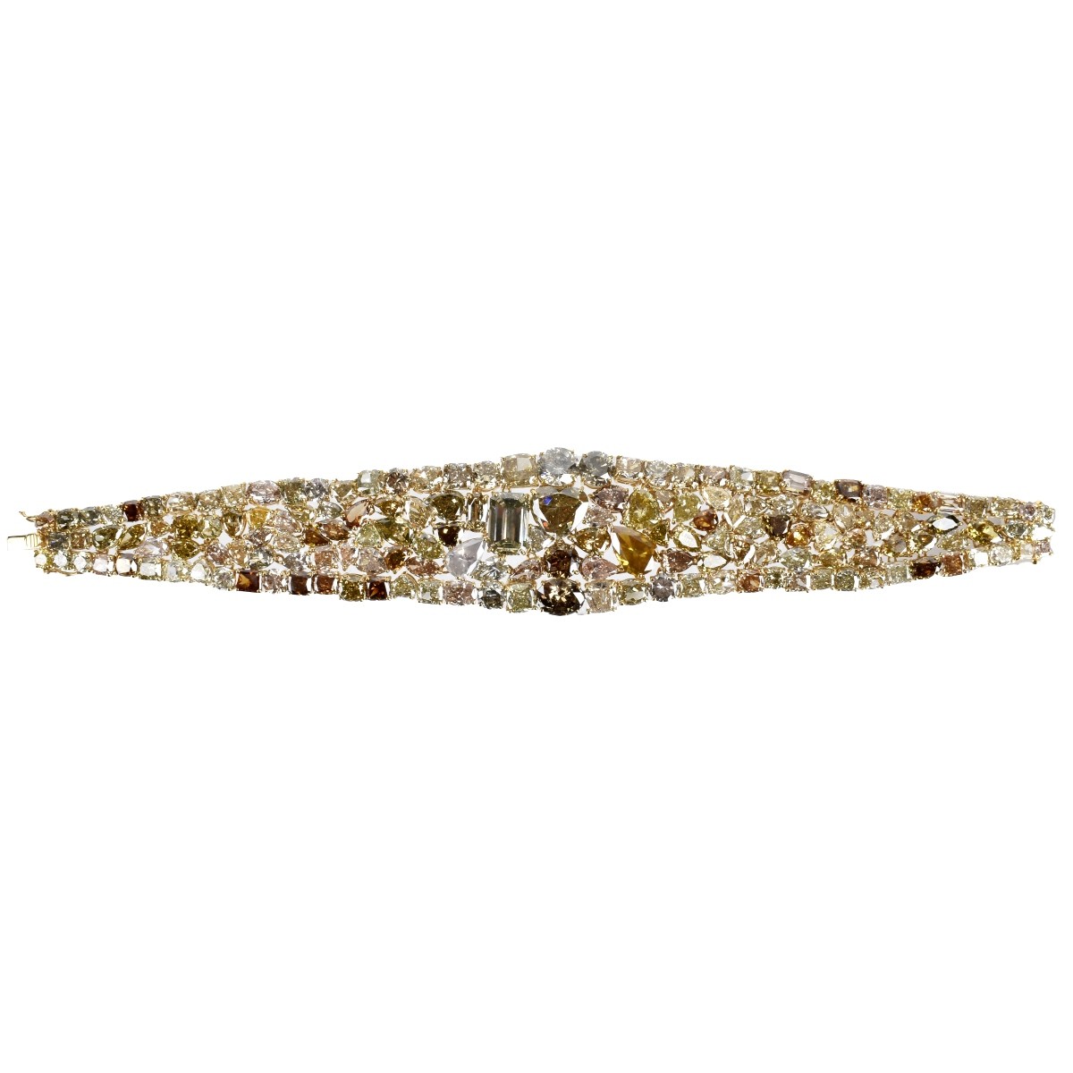 Fancy Multi-color Diamond and 18K Bracelet