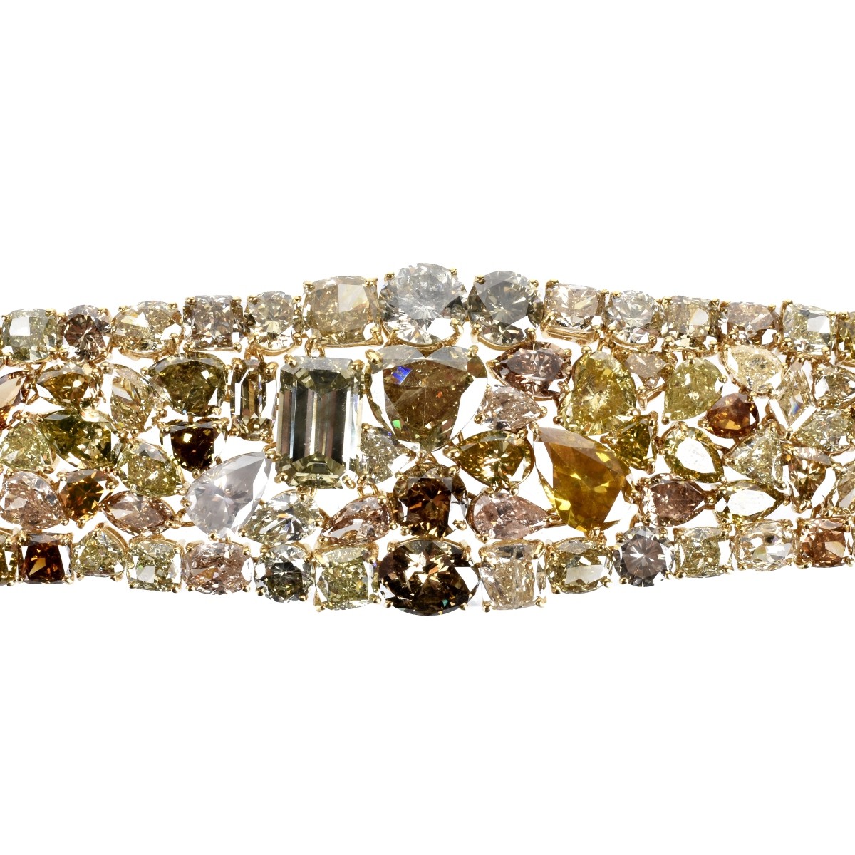 Fancy Multi-color Diamond and 18K Bracelet