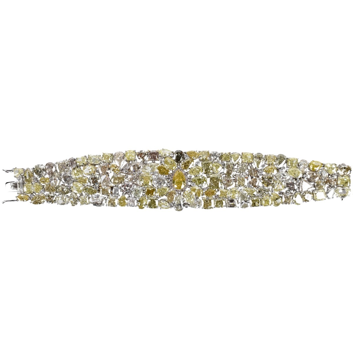 GIA Fancy Multi-color Diamond and 18K Bracelet