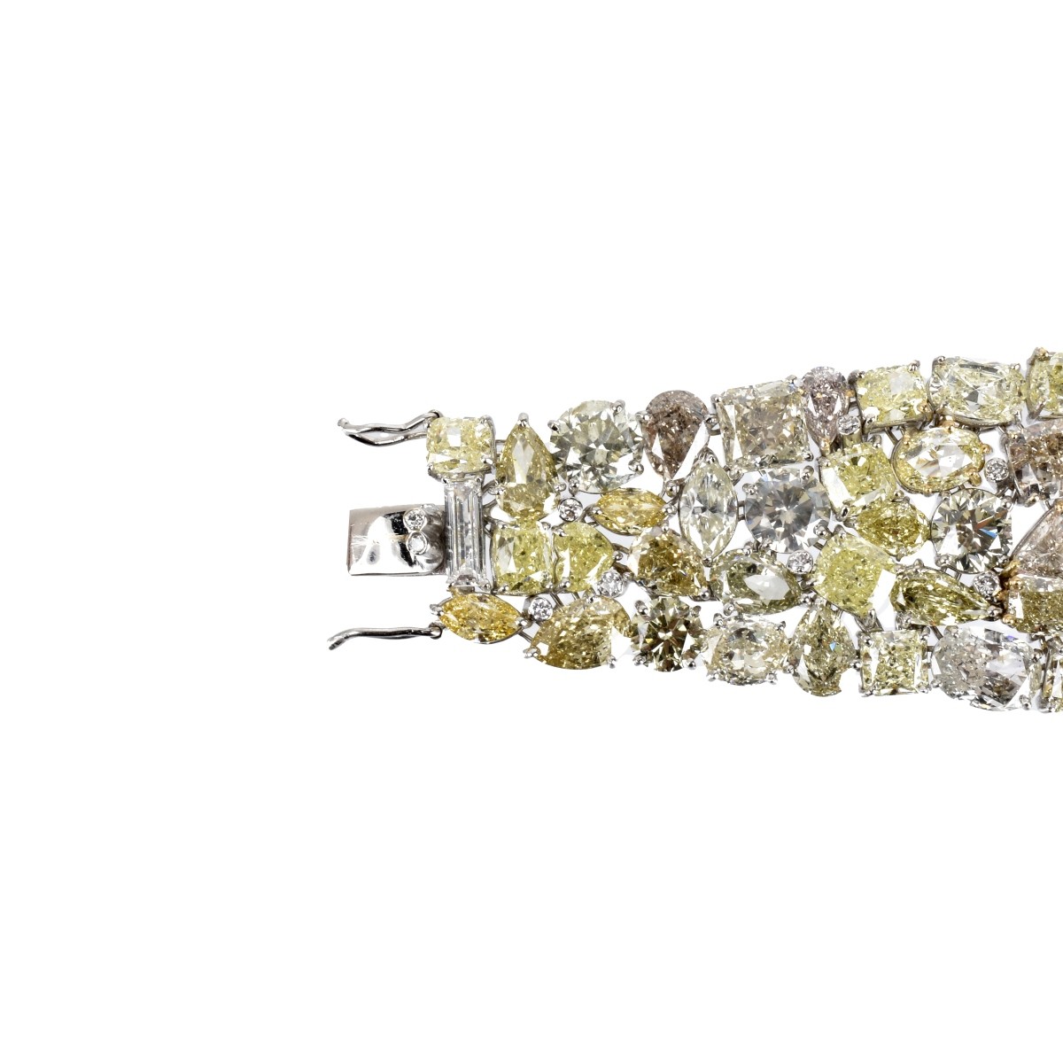 GIA Fancy Multi-color Diamond and 18K Bracelet