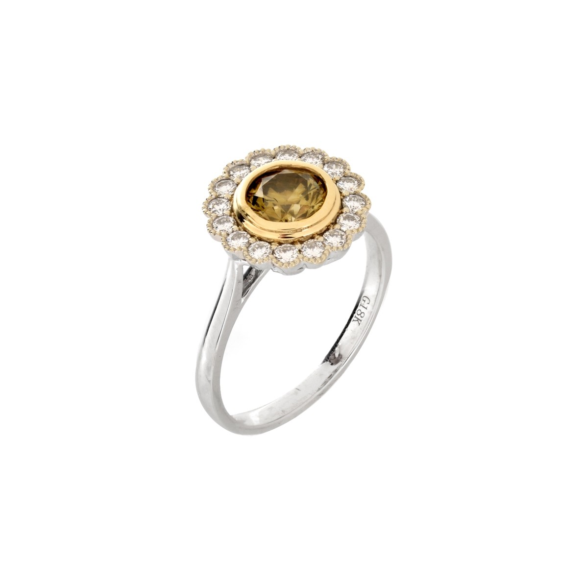 EGL Fancy Yellow Diamond Ring