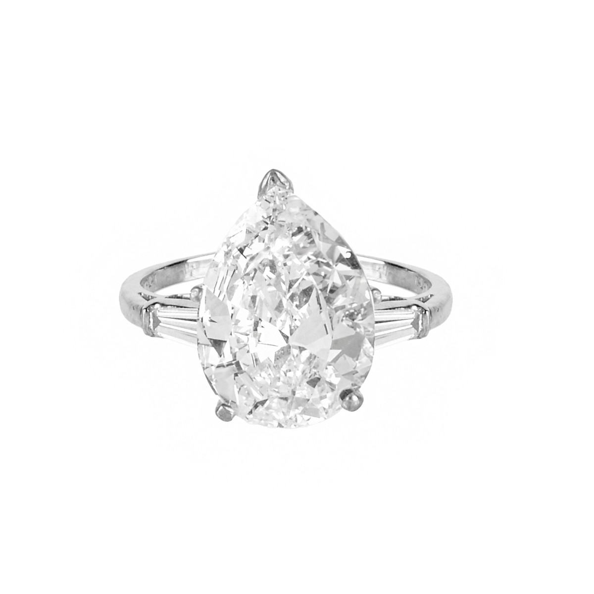 GIA 5.93ct Diamond and Platinum Ring