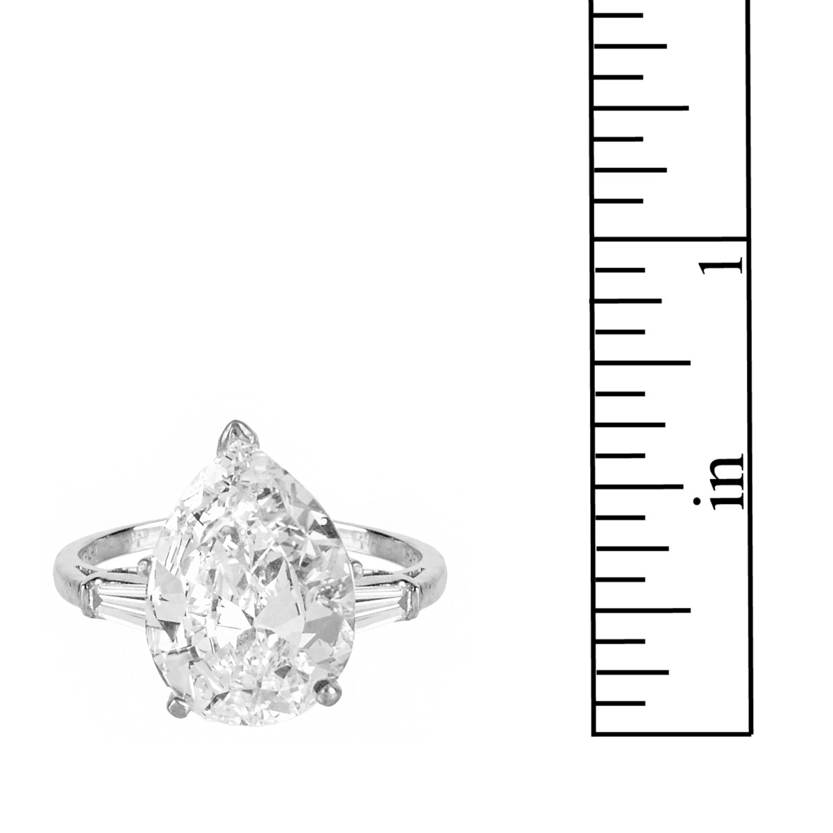 GIA 5.93ct Diamond and Platinum Ring