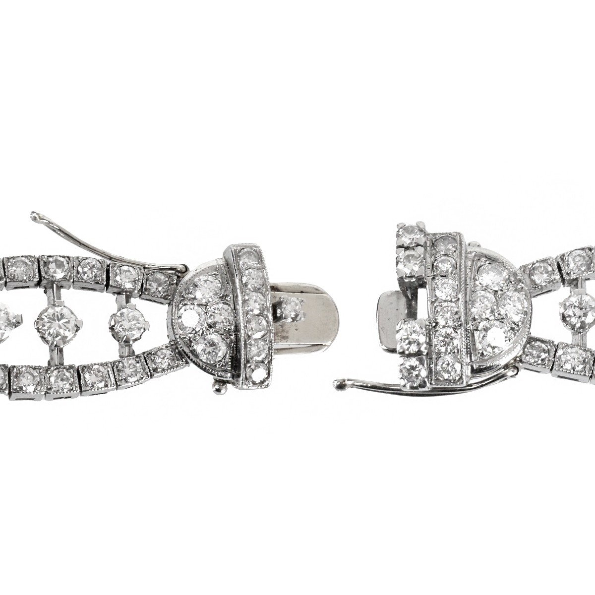 Retro Diamond and Platinum Bracelet