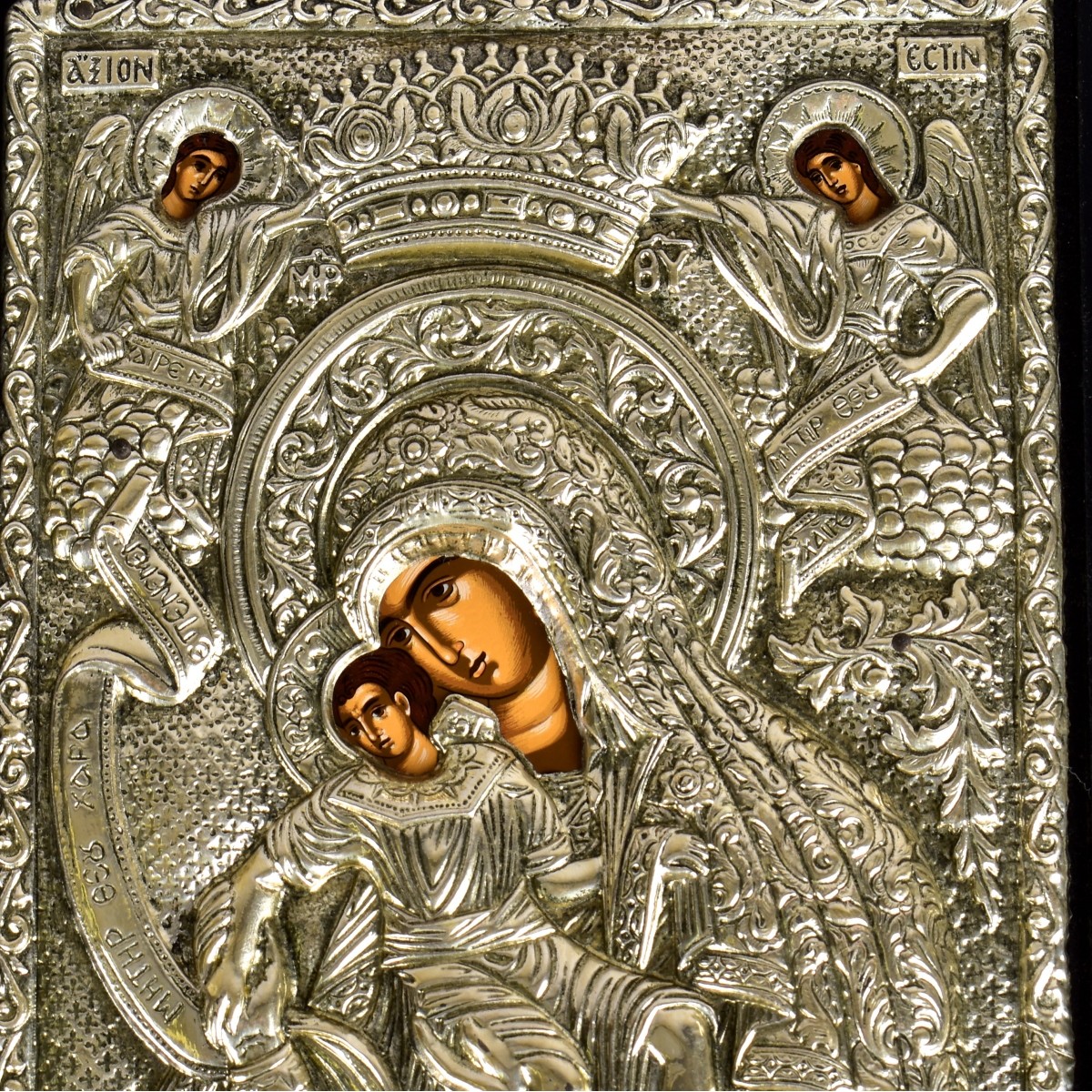 Two Russian Sterling Religious Icons