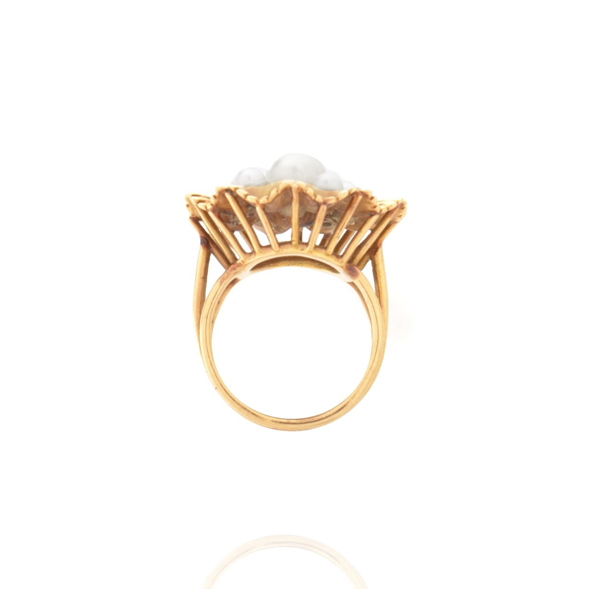 Diamond, Pearl and 14K Ring