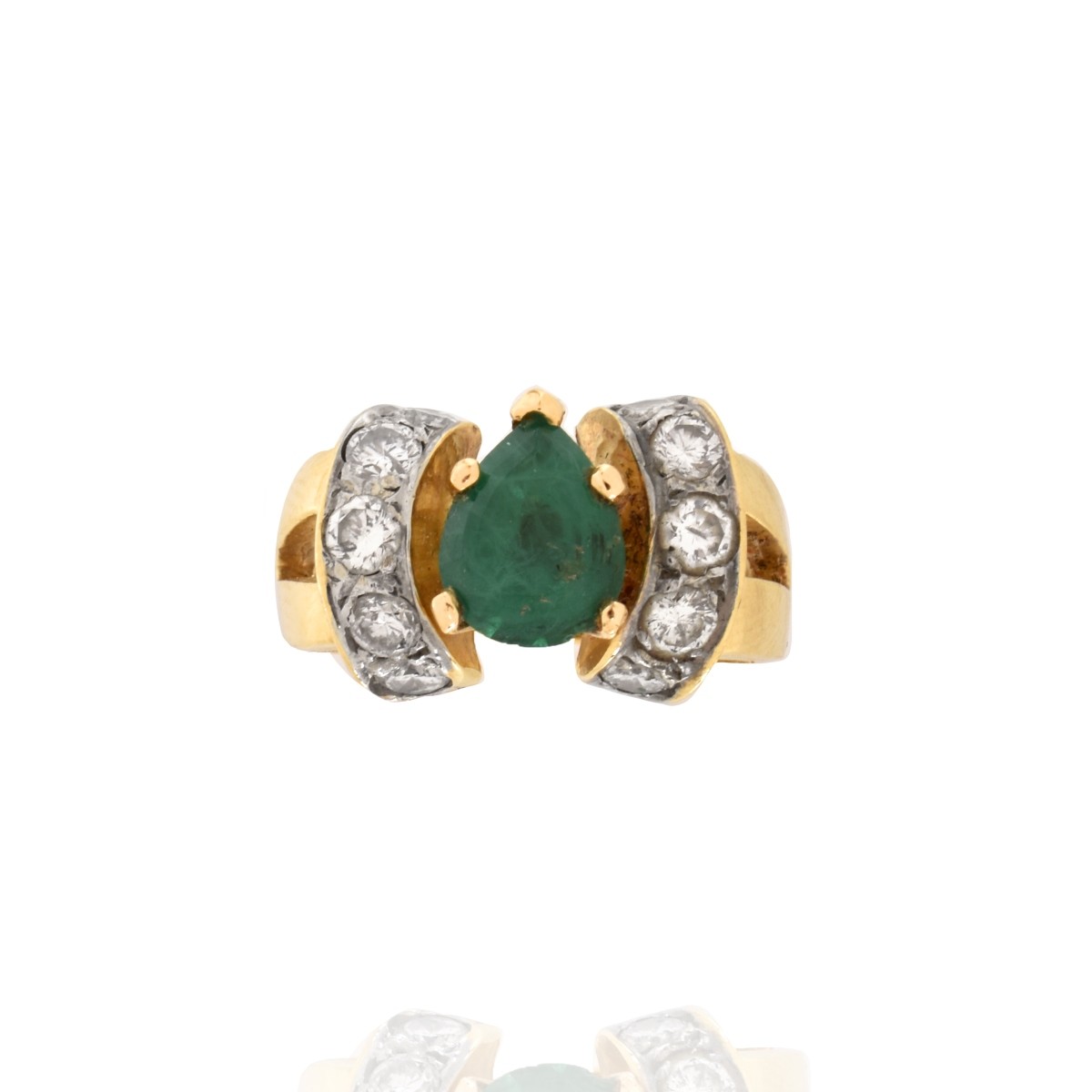 Emerald, Diamond and 18K Ring