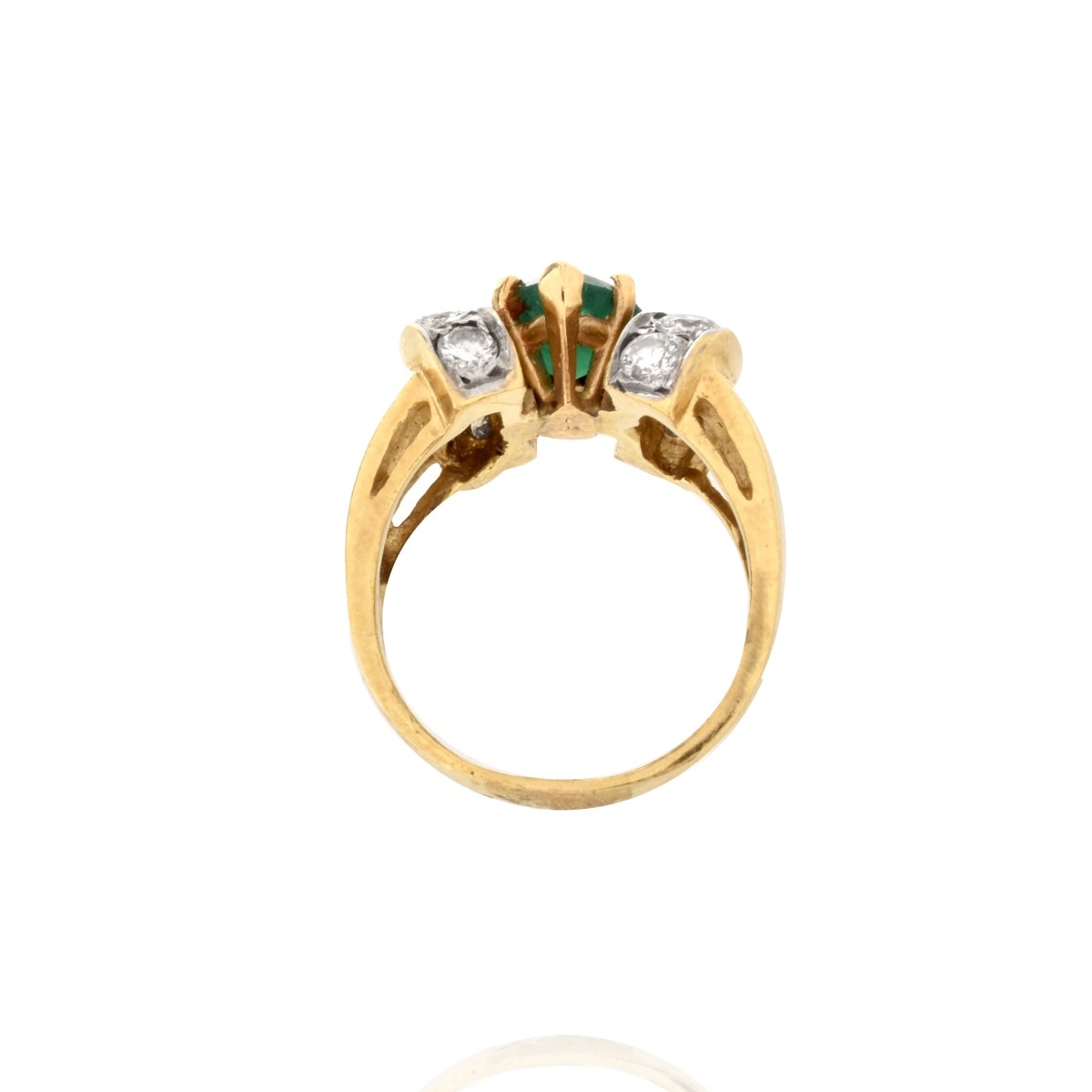 Emerald, Diamond and 18K Ring