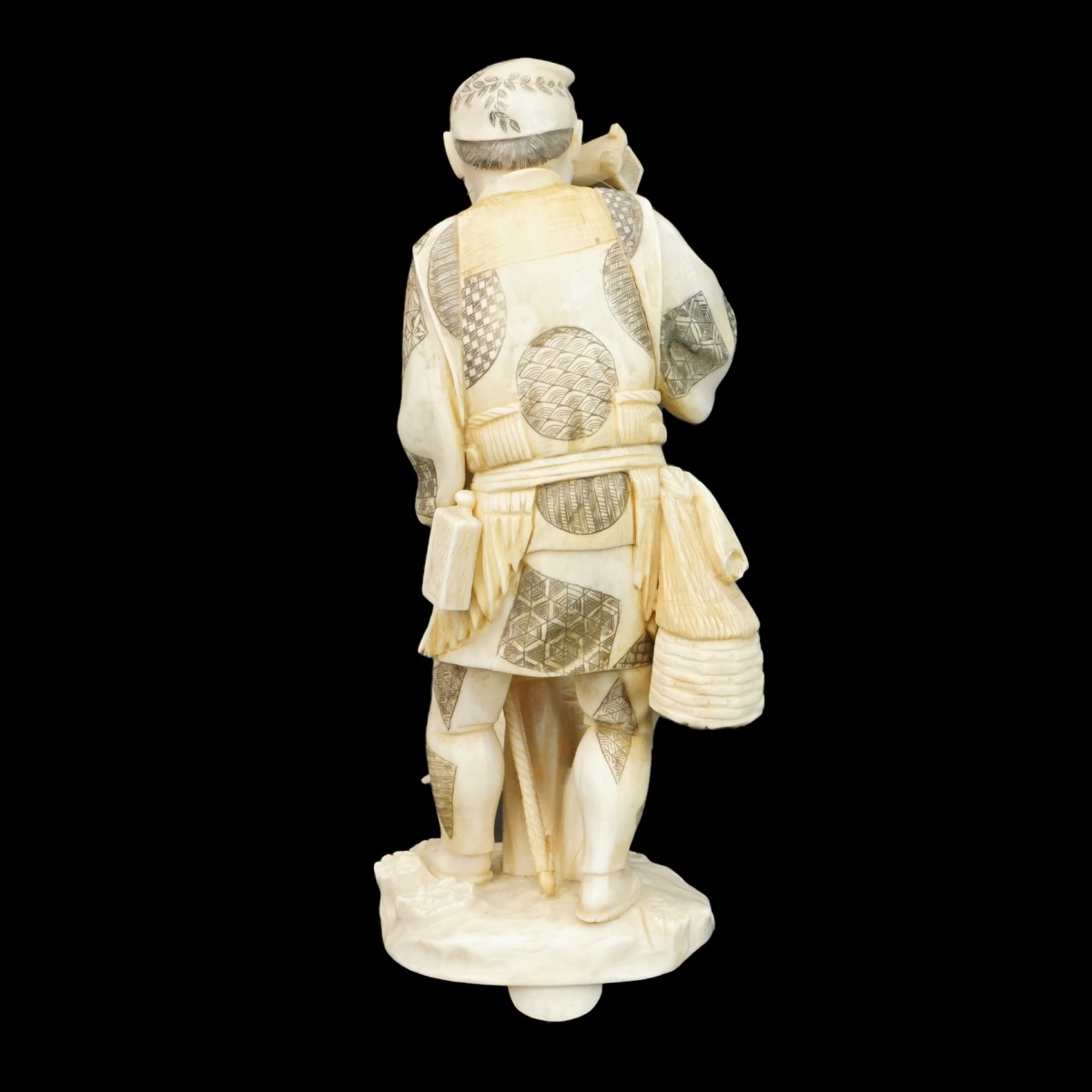 Japanese Polychrome Fisherman Figure