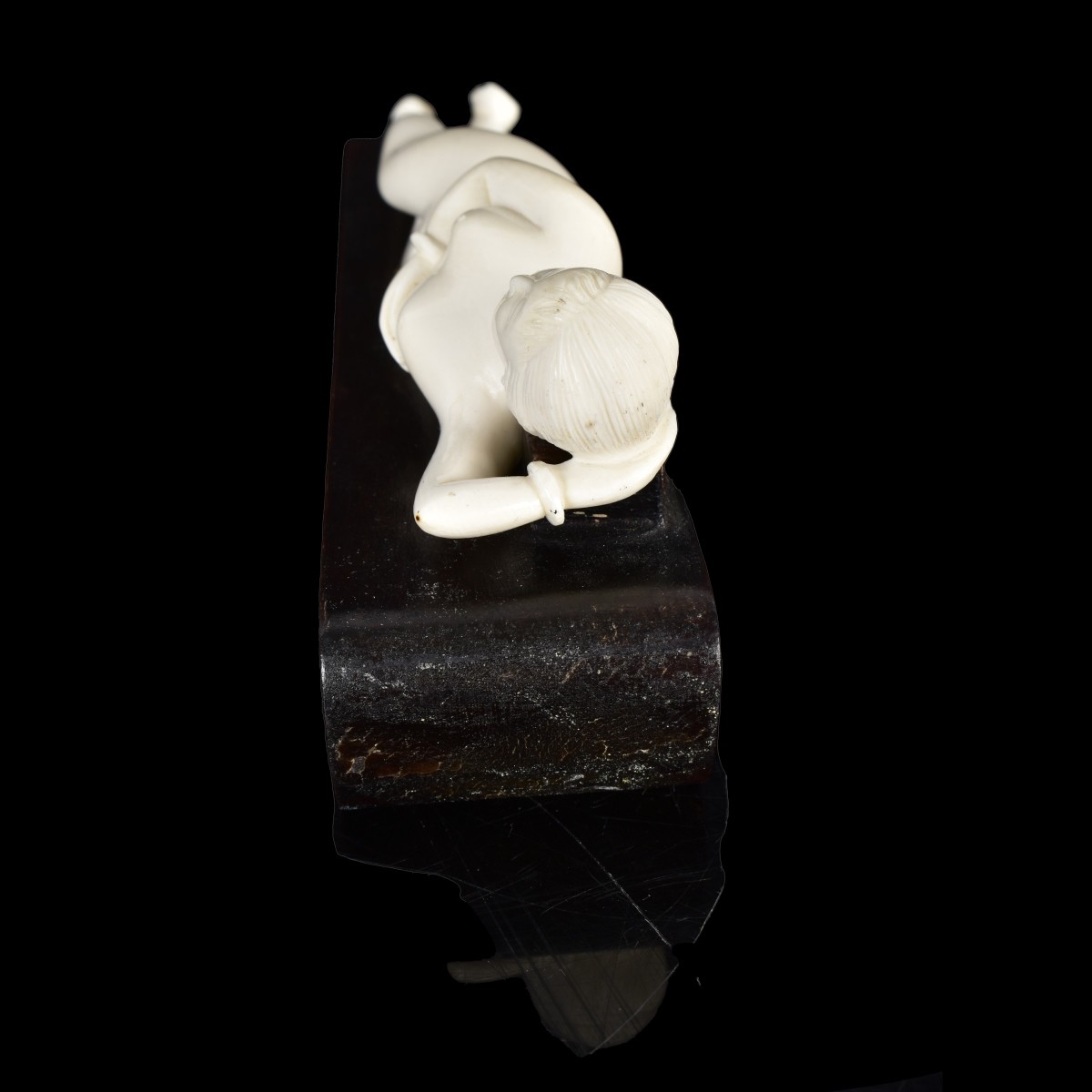 Antique Chinese Carved Reclining Nude