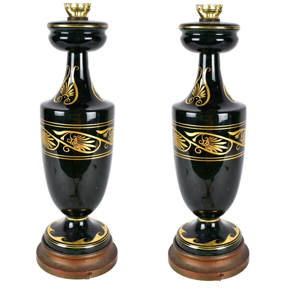 Pair of Vintage Glass Lamps