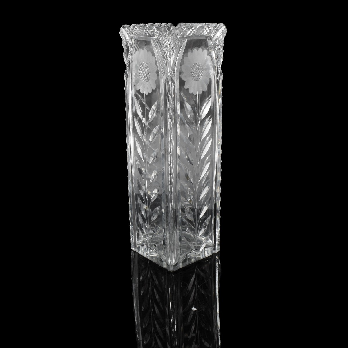 Large Antique Cut Glass Vase