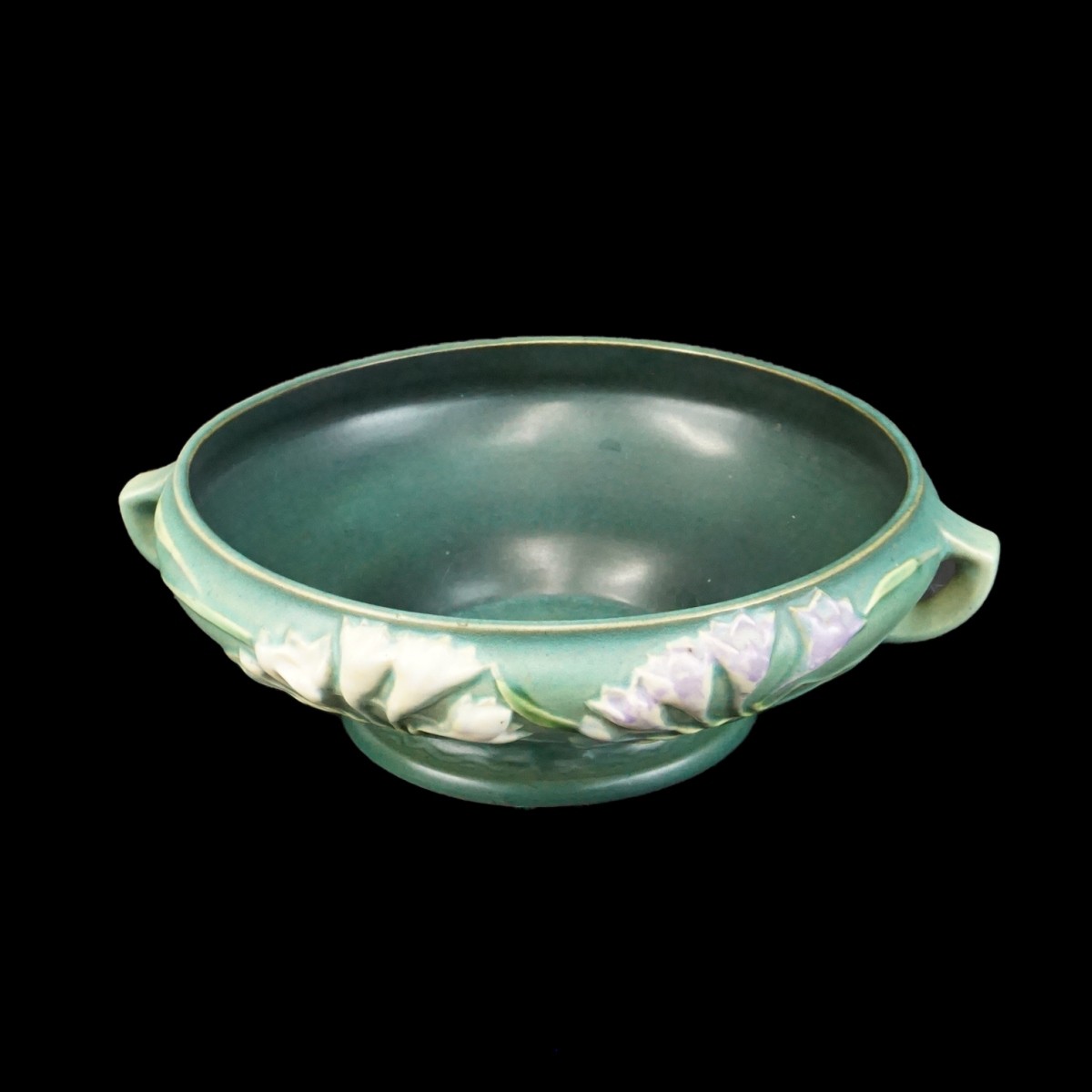 Roseville Freesia Pottery Handled Bowl