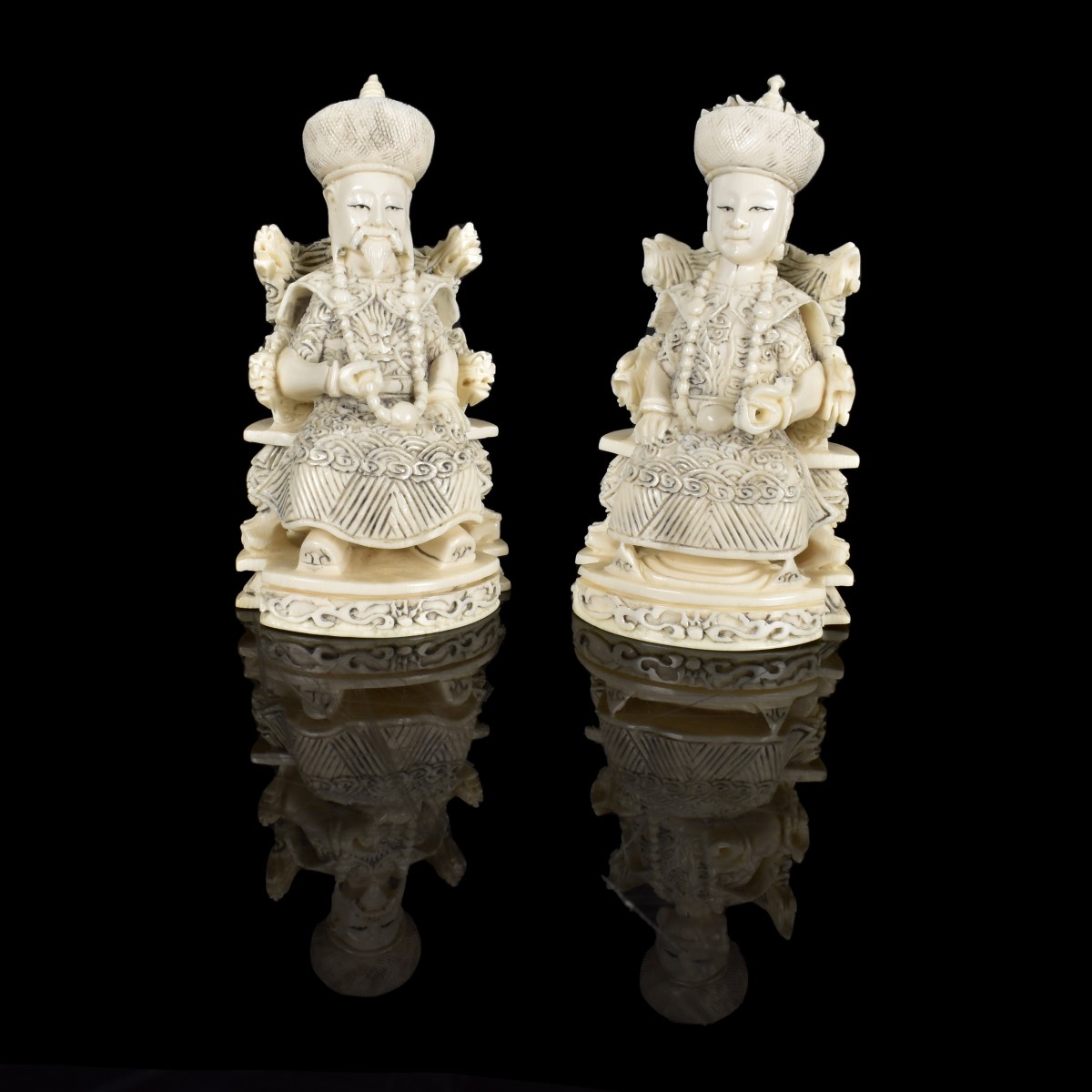 Pair of Chinese Carved Figurines